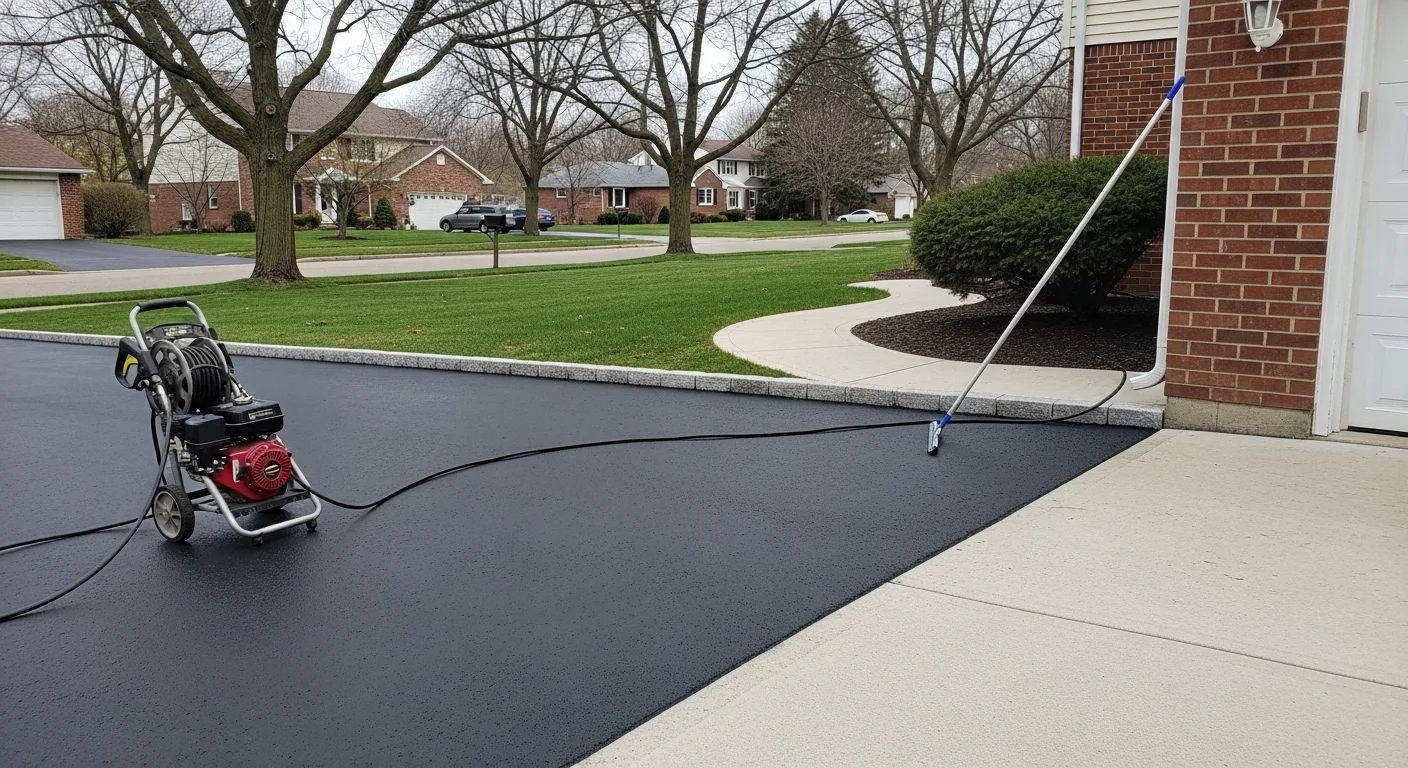 Concrete driveway maintenance and cleaning service